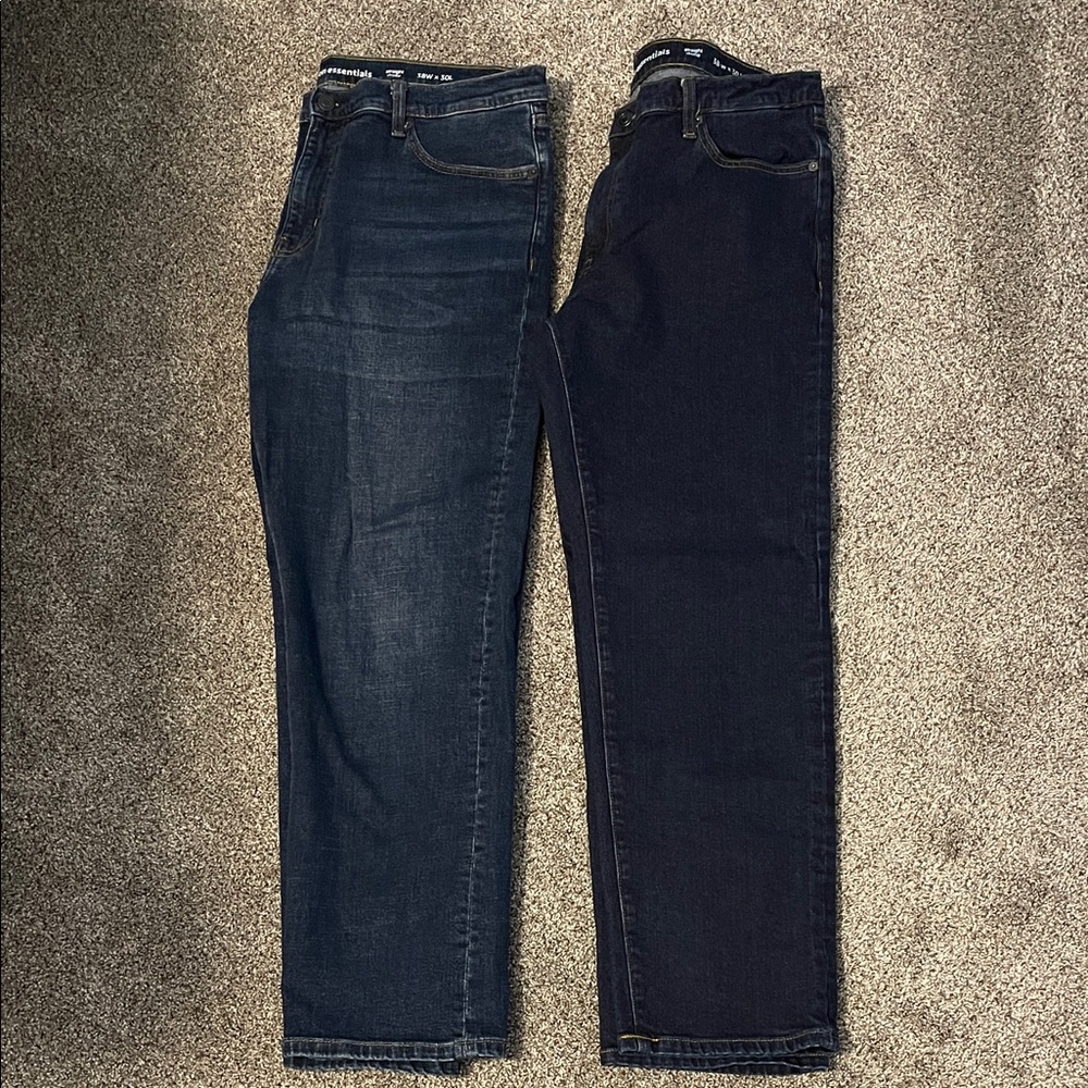 Two 38x30 Amazon Essentials Straight Leg Denim Jeans